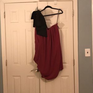 White by Vera Wang one shoulder cocktail dress